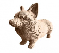 Картонный 3D пазл QBRIX Корги Калининград