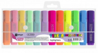 Набор текстовыделителей, 12 цветов, 6 пастель+6 неон, Alingar, "HIGHlighter", прямоугольный корпус, скошенный, пенал ПВХ с кнопкой, европодвес Калининград