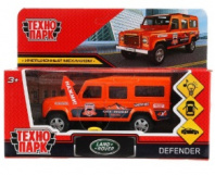 Машина металл свет-звук LAND ROVER СПОРТ 12 см, двери, багаж, ин,оранж ,кор. Технопарк в кор.2*36шт Калининград