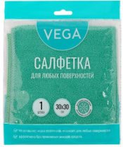 Салфетка для уборки Vega, микрофибра, 30*30см, 1шт., европодвес Салфетка для уборки Vega, микрофибра, 30*30см, 1шт., европодвес Калининград