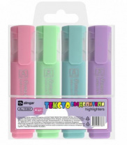Набор текстовыделителей, 4 цвета, пастель, Alingar, "HIGHlighter", прямоугольный корпус, скошенный, пенал ПВХ, европодвес Калининград