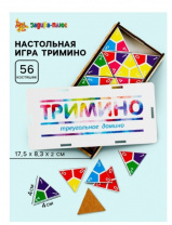 Настольная игра, тримино, "Цветное", 56 костяшек, 17.5 х 8.3 х 2 см 9484218 Калининград