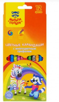 Карандаши с многоцветным грифелем Мульти-Пульти "Енот и радуга", 12цв., заточен., европодвес Калининград