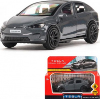 Машина металл tesla model x plaid 12 см, двери, серебр, кор. Технопарк в кор.2*36шт Калининград
