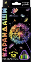 Карандаши цветные "Фантазия" 12 цв. трехгранные, черное дерево Карандаши цветные "Фантазия" 12 цв. трехгранные, черное дерево Калининград